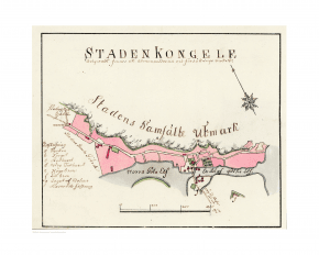 Historisk karta Kungälv, ca 1800
