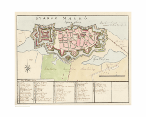 Gammal karta från Malmö, 1800-talet