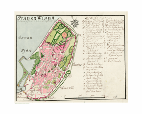 Gammal karta från Visby, 1800-talet