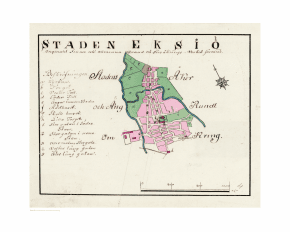 Historisk karta Eksjö 1800-tal