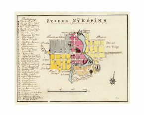 Historisk karta Nyköping 1800-tal