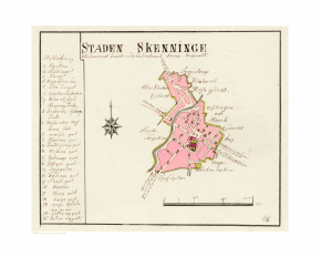 Historisk karta Skänninge 1800-tal