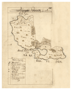 Historisk karta över del av Svartsö, år 1630