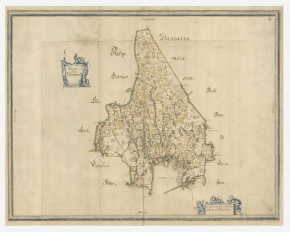 Historisk landskapskarta över Värmland, sent 1600-tal