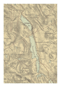 Historisk karta över Källsjön och Tunsjön, år 1950