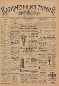 Löpsedel / förstasida från Katrineholms Tidning, Södermanland (1893)