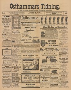 Löpsedel / förstasida från Östhammars Tidning (1899)