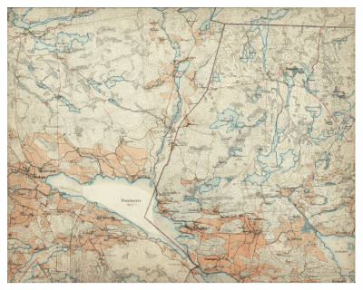 Historisk karta över Dunker med omnejd, år 1897-1901