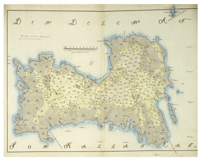 Historisk karta över Hallands väderö, år 1808|