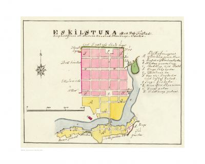 Historisk karta Eskilstuna 1800-tal