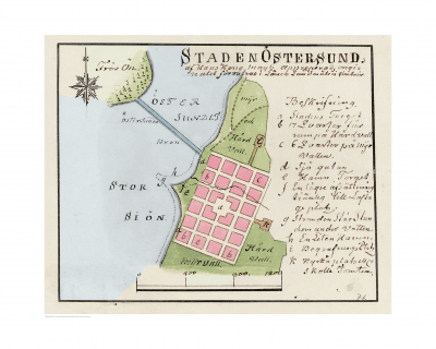 Historisk karta Östersund 1800-tal