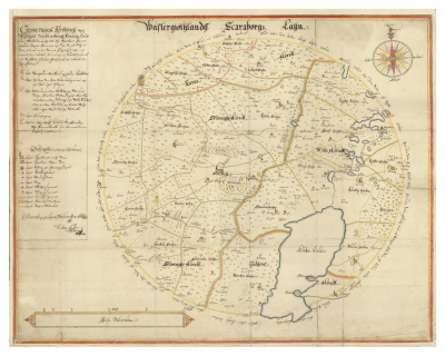 Historisk karta Skara 1699