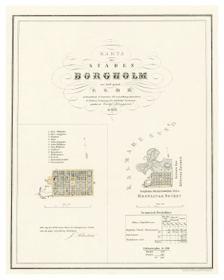 Karta över Borgholm 1854