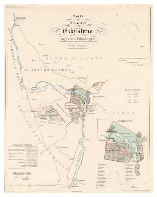 Karta över Eskilstuna 1857