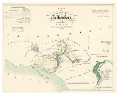 Karta över Falkenberg 1855