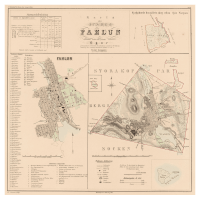 Karta över Falun 1858