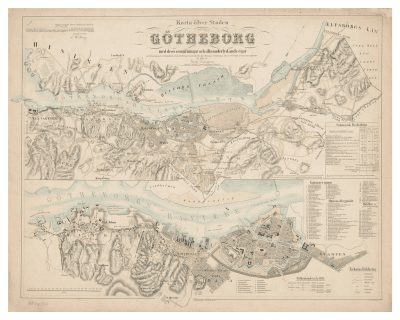 Karta över Göteborg 1855