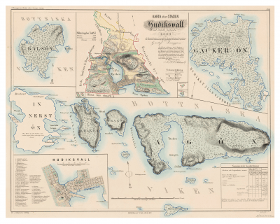 Karta över Hudiksvall 1857