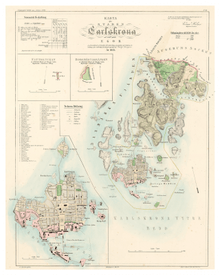 Karta över Karlskrona 1855