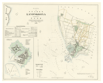 Karta över Landskrona 1853