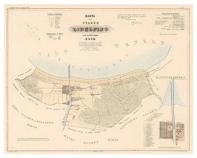 Karta över Lidköping 1856