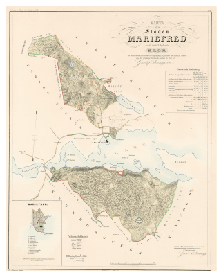 Karta över Mariefred 1857