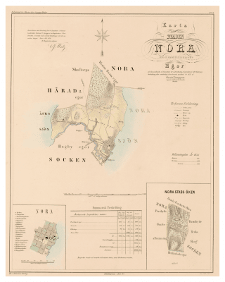 Karta över Nora 1857