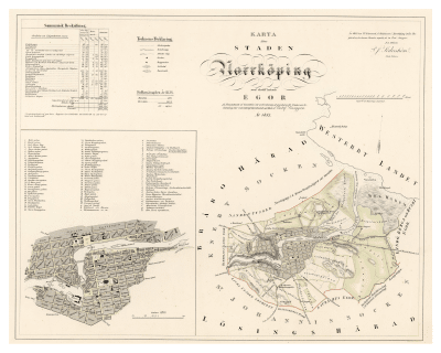 Karta över Norrköping 1853