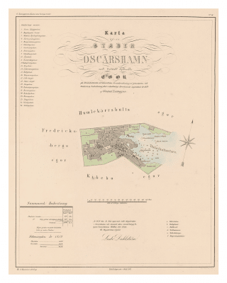 Karta över Oskarshamn 1858