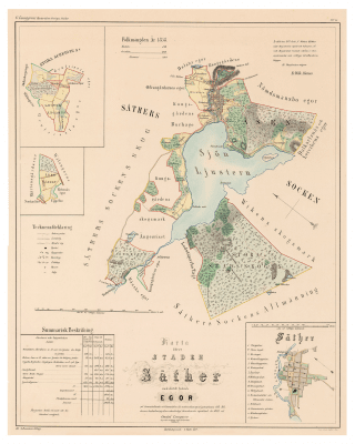 Karta över Säter 1858