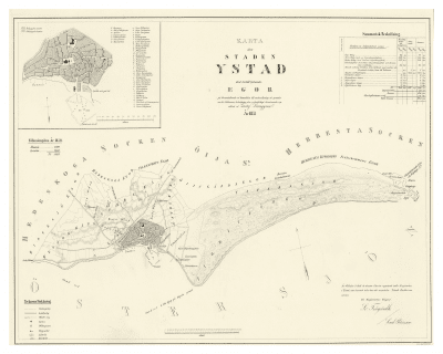 Karta över Ystad 1853