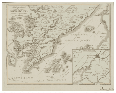 Historisk karta över Kungsbacka, år 1816