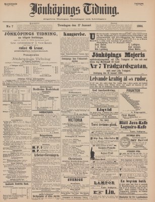 Tidning Jönköping 1884