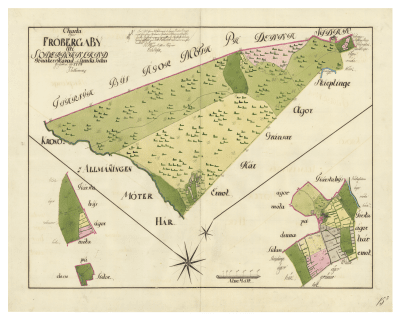 Historisk karta över Fröberga, år 1774