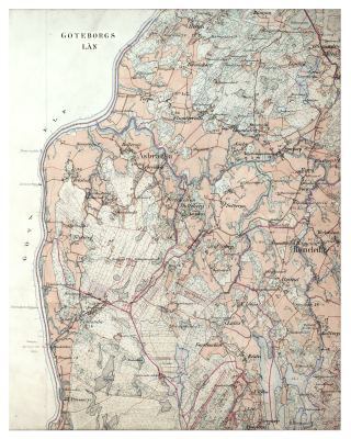 Historisk karta över Sjuntorp med omnejd, år 1890-1897
