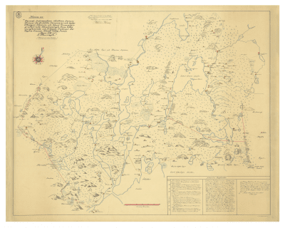 Karta över Storfors Nykroppa och Lungsund 1686
