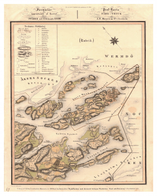 Karta över Vaxholm 1849